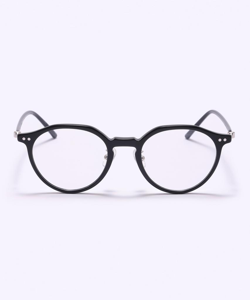 Alloaiweeo [Silverbite] Sbg7605 0909G Hd Acetate Ultra-Lightweight High-Density Acetate Black Panto Eyeglass Frame Blue Light Lens Selection