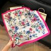 Silk scarf women's spring and autumn decoration versatile ins simple style striped square scarf streamer simulation silk fashion scarf scarf scarf