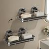 Plastic Suction Cup Soap Dish Wall Mounted Soap Tray Multifunctional Double Soap Dish  for Home