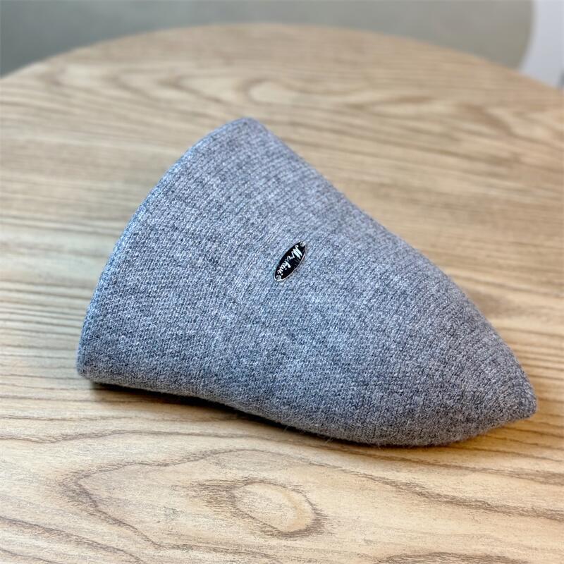 Bucket Hat Women's Autumn and Winter Retro Big Eaves Round Face Warm Face Cover Basin Hat Black