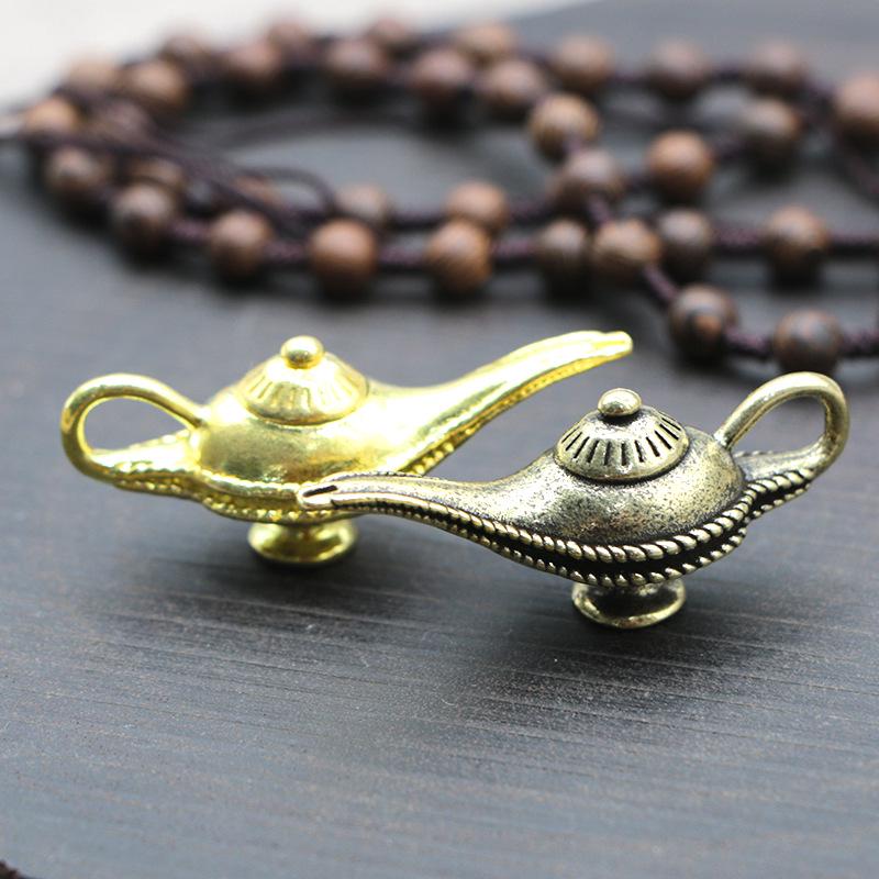 Portachiavi Pendente Lampada di Aladino in Ottone Fatto a Mano