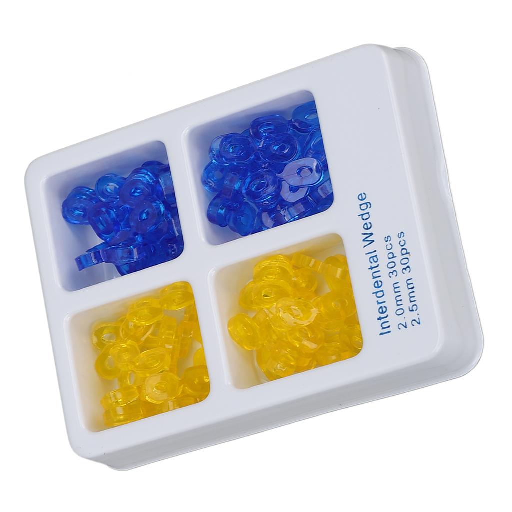 60Pcs Dental Wedge Elastic Rubber High Toughness Hygeian Tooth Seperator Fixing Wedges for Hospital