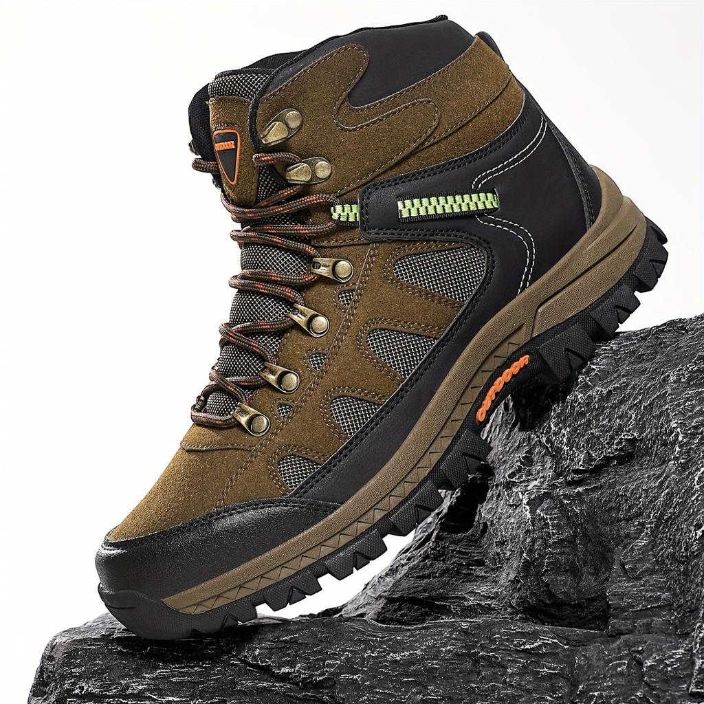 Bottes pour Hommes Hautes Chaussures Décontractées pour Hommes Antidérapantes Chaussures de Randonnée pour Hommes Confortables Durables Semelle Antidérapante Lacets Outdoor Baskets pour Hommes