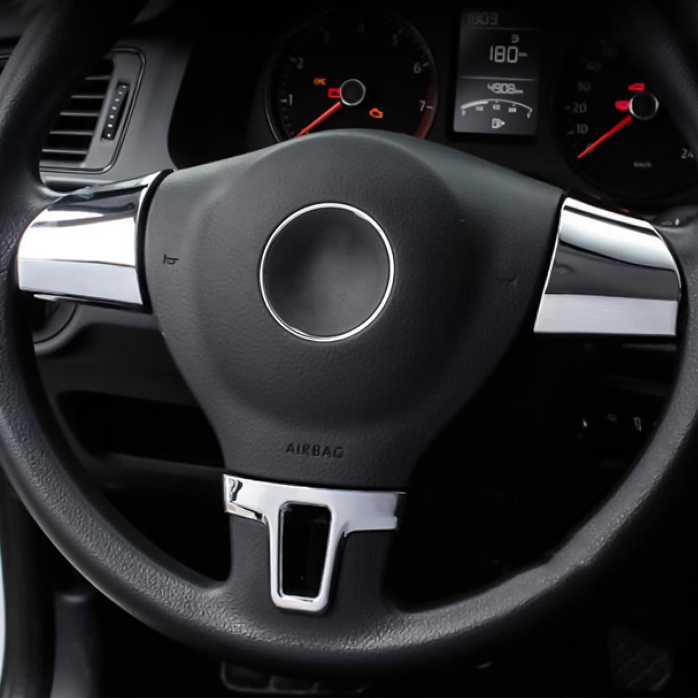 

Car Accessories Steering Wheel Trim Decorative Sticker Case for Volkswagen Tiguan Touran Passat 2011-2015 Lavida 2011-2014 серебряный