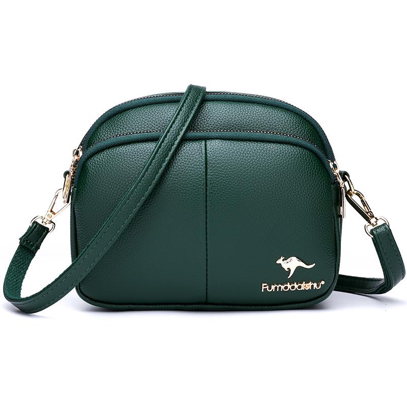Sufficient soft leather splicing three-layer women's small bags diagonal span bags are all simple trendy shopping bags