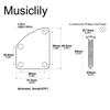 Musiclily Pro Guitar Neck for Electric Guitars and Basses Blade-Shaped Plate, Steel, Chrome,