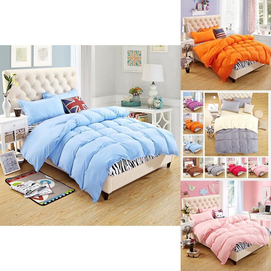 Elegantes und Zeitloses Schlafzimmer Einfarbige Bettbezüge Kissenbezüge Deckenbezug Bettwäsche-Set