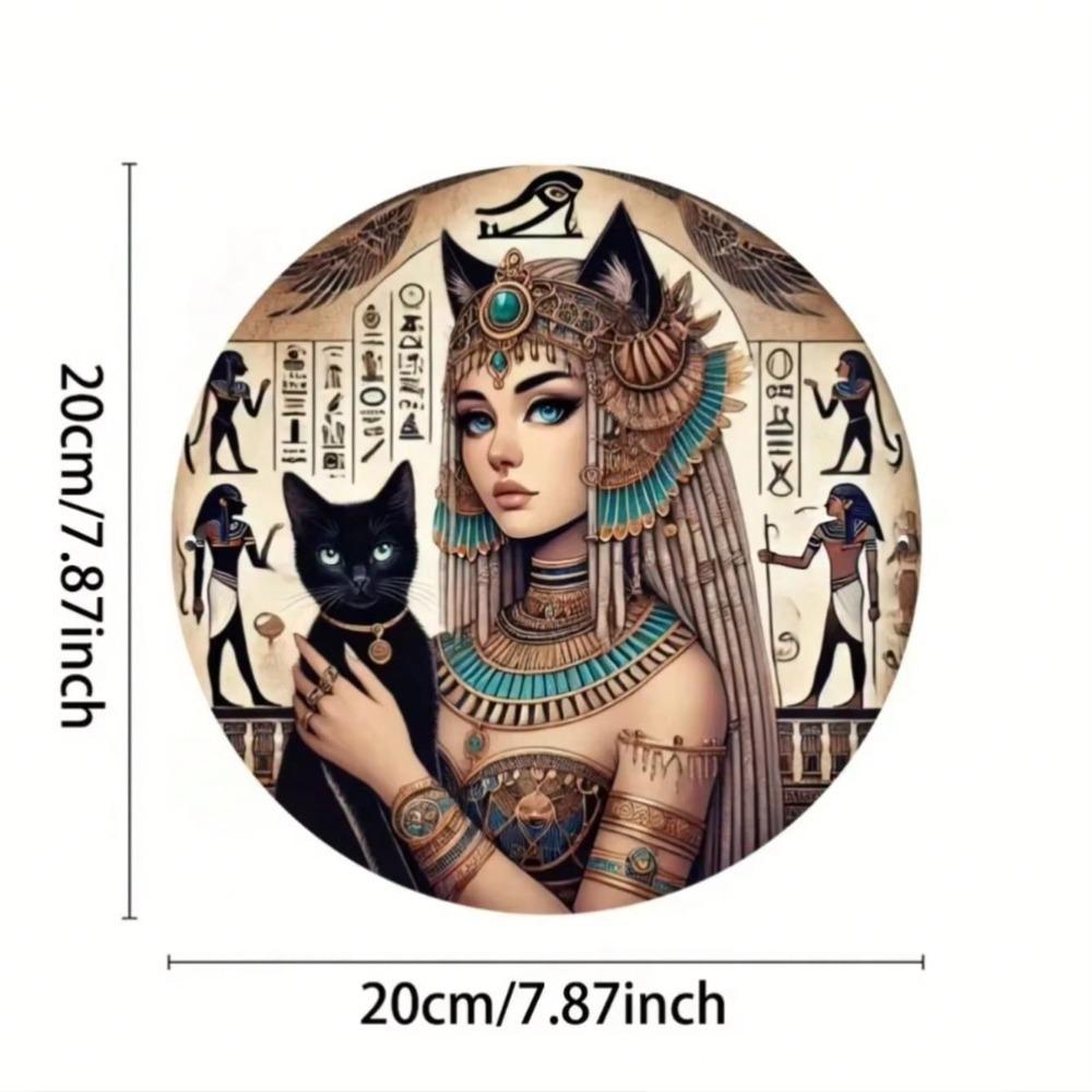 Egyptian Queen Black Cat Iron Wall Art Modern Metal Decor
