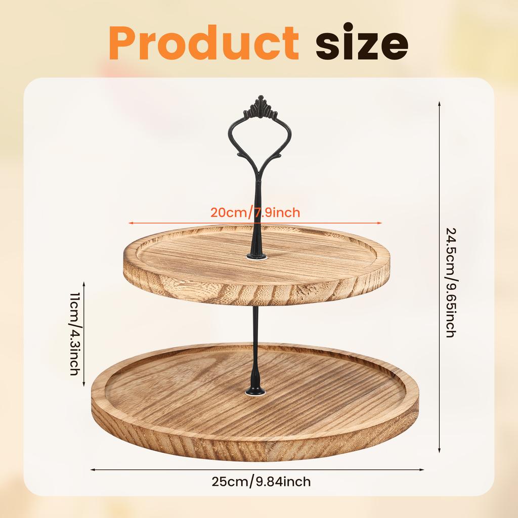 2/3-stöckiger Cupcake-Ständer aus Holz, runder, gestufter Kuchen-, Snack-, Dessert-Präsentationsständer für Hochzeitspartytisch, Geburtstag, dekorative Tabletts