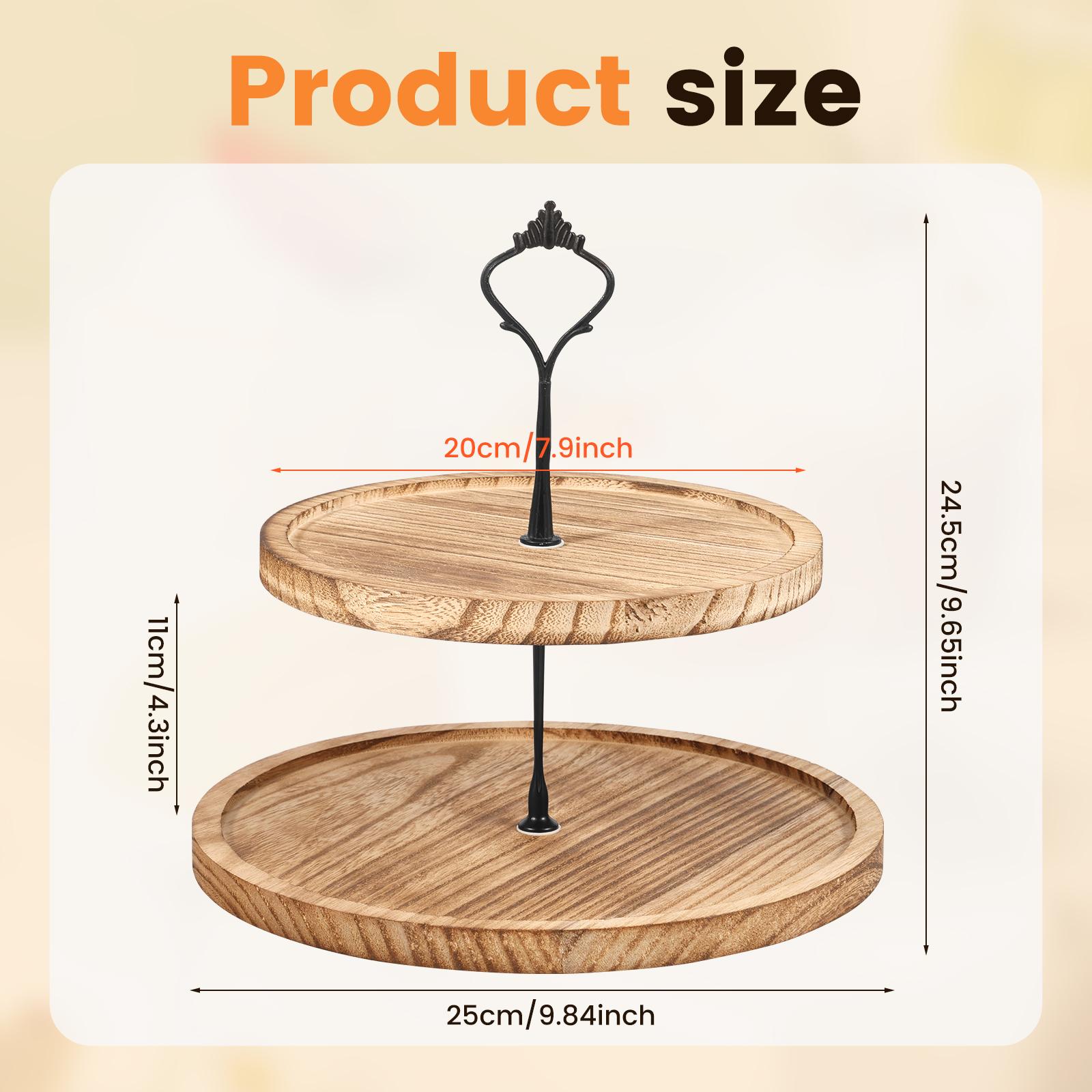 

Подставка для кексов на 2/3 слоя, деревянная круглая многоярусная подставка для торта, закуски, десерта, поднос для свадебного стола, дня рождения, декоративные подносы