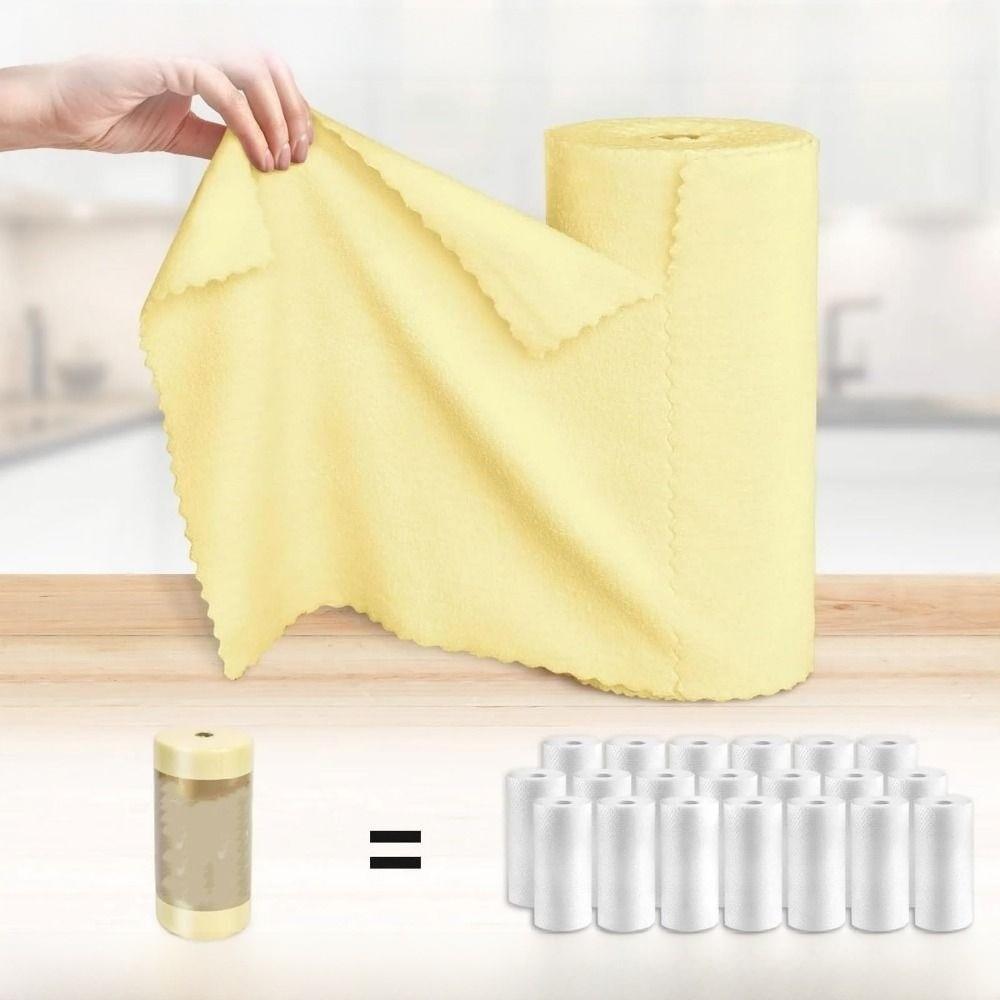 30Pcs/Roll Water Oil Absorbent Microfiber Cleaning Cloth Fast Drying Durable Cleaning Towels Double Sided Soft Absorbent