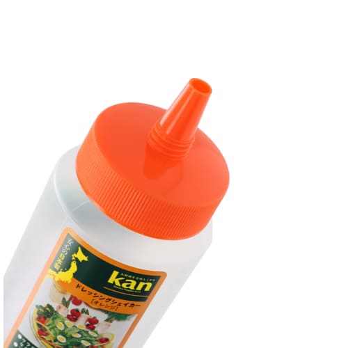 Kanda Kan Dressing Shaker, Polypropylene, 400cc, Made in Japan, Tsubame-Sanjo, Storage Container, Ketchup, Mayonnaise, Orange, 362033