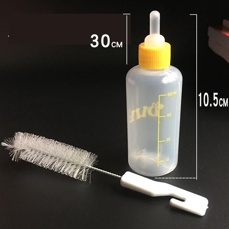 2026 New 60ML Mini Pet Nursing Bottle Set with 5 Silicone Nipples for Kittens Puppies Rats Small Animal Feeding KTY