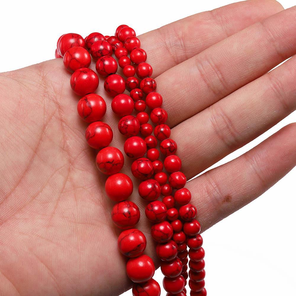 

Бусины бирюзового, белого, красного и розового цвета для самостоятельного изготовления браслетов из бисера. 4mm, 92 beads/strand, 11g