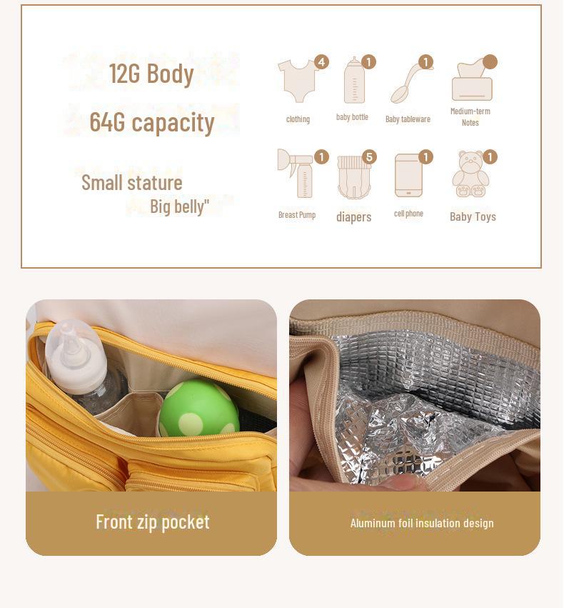 Stylish Multifunctional Mommy Backpack: Handheld & Shoulder Maternity Bag for Convenient Baby Outings