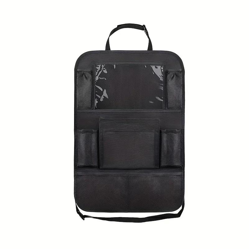 Car Back Seat Organizer with Touch Screen Tablet Holder Automatic Storage Pocket Protector for Travel