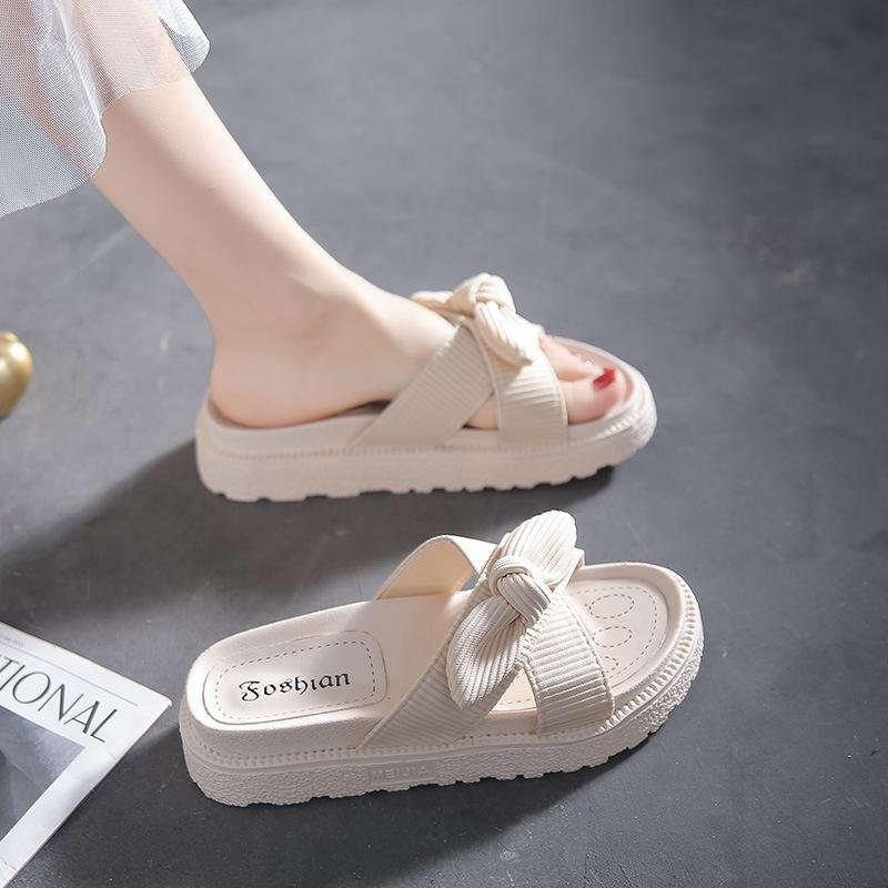 Fashion and comfortable platform sandals slippers spring and summer new women's summer wear versatile one-word drag fairy style ins tide