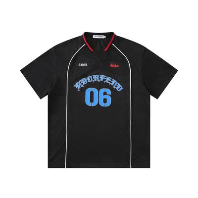 DRIPX Retro American Mesh Breathable Ball Shirt T-Shirt Women's Lazy Style Digital Print Unisex V-Neck Short Sleeve Fashion Top