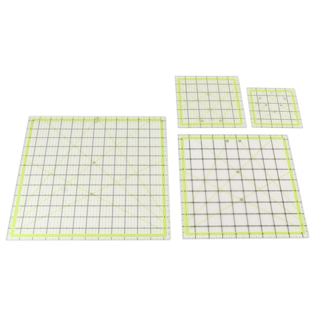 4pcs Acrylic Quilting Ruler Quadrate Grid Lines Double Color Clear Ironing Ruler for Cutting Fabric