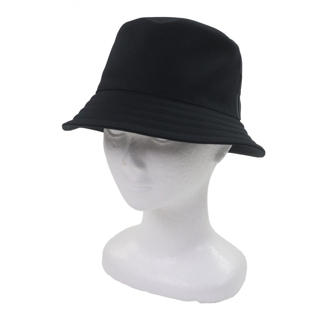 Pristine HERMES hat Fred H Fred H Stripe Bucket black cotton mens 58 Used