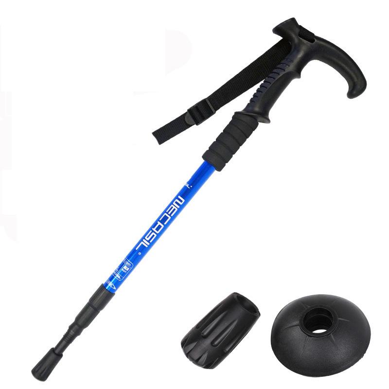 5 Section Telescopic Stick Walking Stick Aluminum Alloy Folding Cane Lightweight Outdoor Activity Cane Hiking Walking Stick Adjustable Size