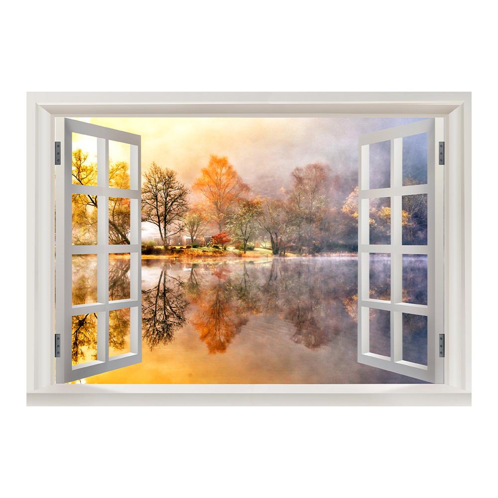 3D Window View Wall Art Beach Summer Beach Coconut Tree Wall Murals Print Art Canvas Poster For Living Room Pictur