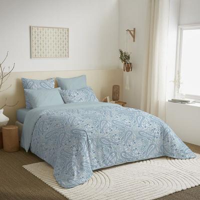 Complete Reversible Duvet Cover Pack for 140 X 190 Cm Bed Cashmere Blue