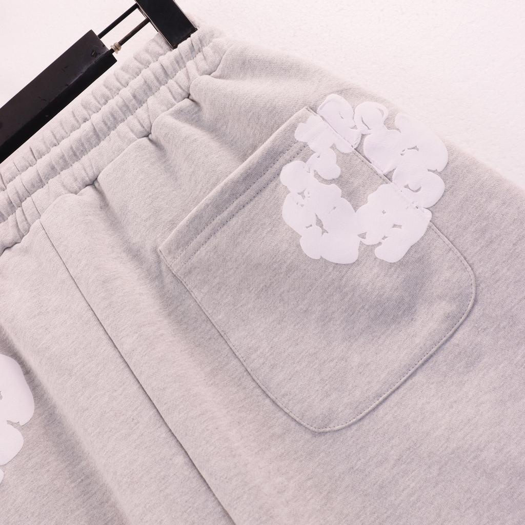 Pantaloncini con Stampa Ghirlanda di Cotone, Pantaloncini Casual Streetwear Unisex, Disponibili in Più Colori