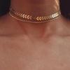 Simple Sequined Fishbone-shaped Fashionable Short Necklace for Men and Women, Fashion Jewelry Accessories, Creative Necklace