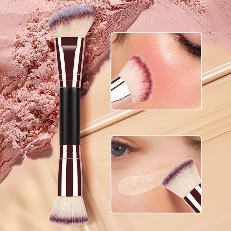 1/2/5Pcs Foundation Makeup Brush Double-Ended Flat/Angle Top Contour Brush For Beauty Blending Liquid Powder Concealer Cream