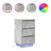 Nightstand with LED Lights Concrete Grey 38 x 34 x 65 cm