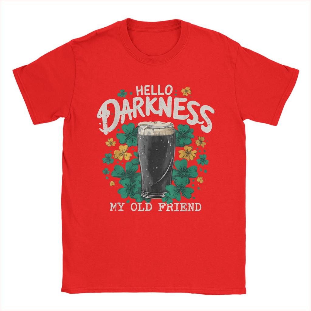 Streetwear TShirt Summer Hello Darkness My Old Friend Irish Beer St Hipster T Shirts Cotton Tshirt Short Sleeve Top Tees