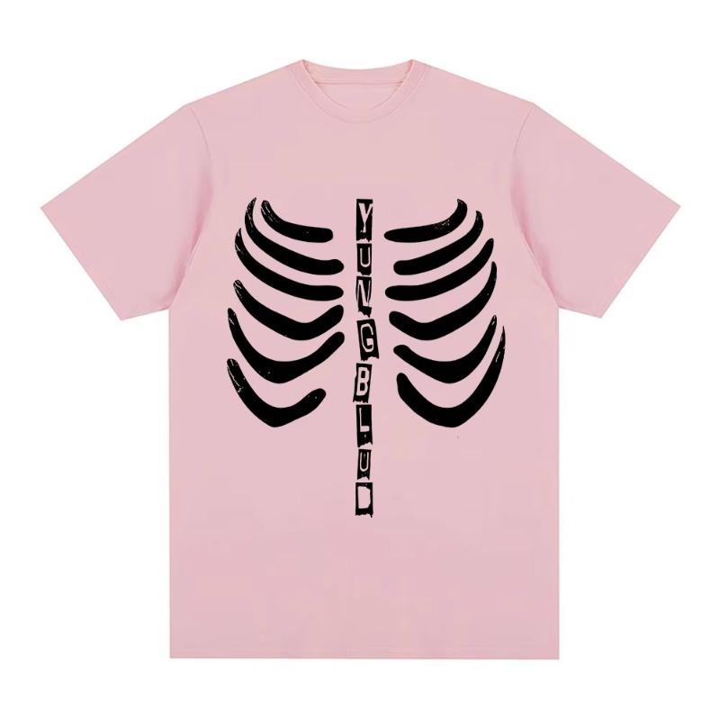 

Футболка 2025 Мужская Женская Одежда Мода Панк Рок Футболки с Коротким Рукавом Летняя Повседневная Хлопковая Футболка XXXL