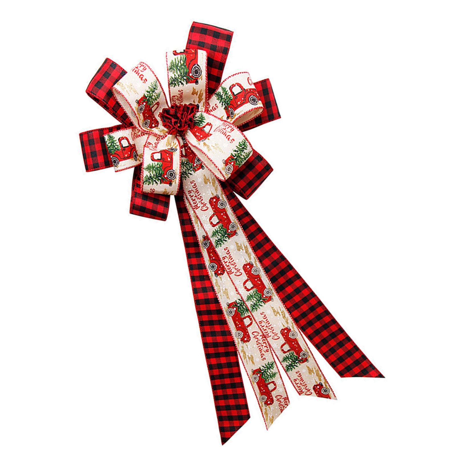 Christmas Festival Ornament Decors Bowknot Festival Christmas Tree Ribbon Bowknots Charm for Holiday Wreaths