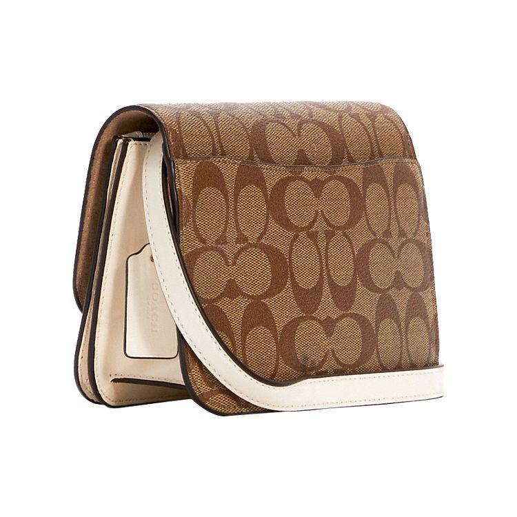 Coach Brynn 18 Classic Monogram Print Detachable Shoulder Strap Flap Canvas And Leather Crossbody Bag Small Women crossbody bag Brown C5592-IMDJ8