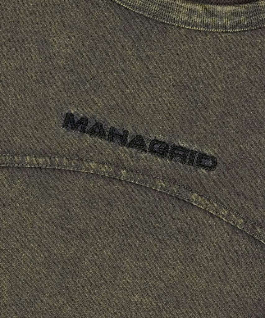 MAHAGRID Washed Curved Tee Charcoal(Mg2Fmft588A)