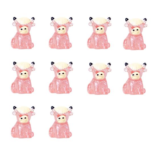 Миниатюрная фигурка шотландской коровы, смола, миниатюрная статуэтка шотландского быка, сидящая, животные, коллекционная скульптура, настольное украшение