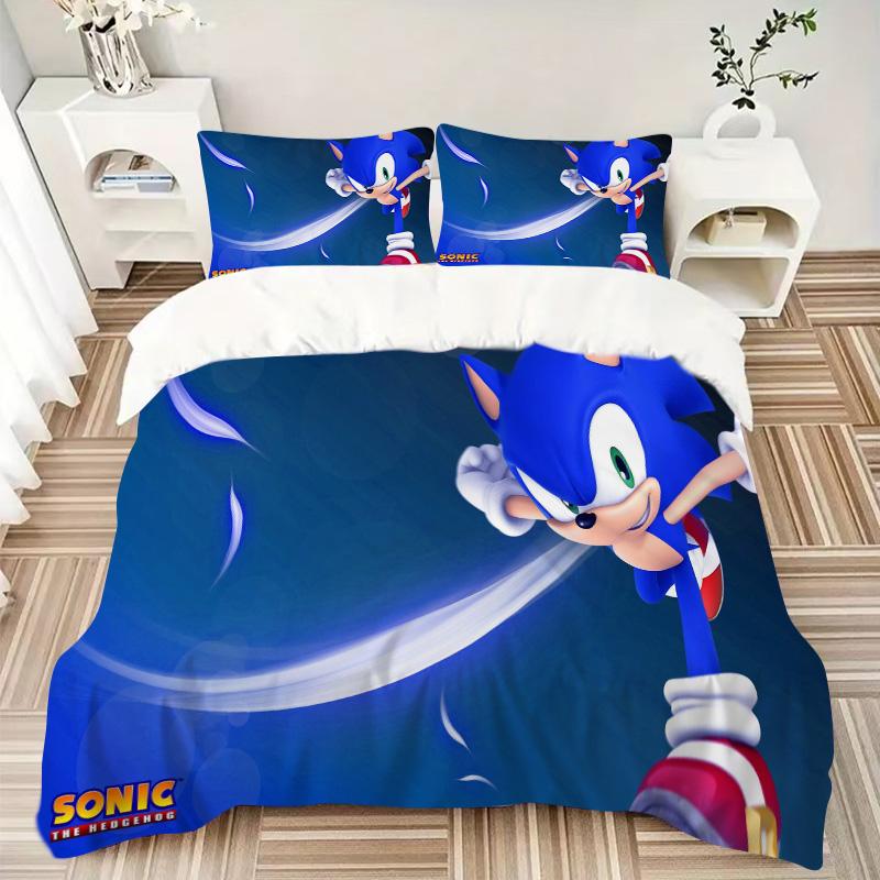 Sonic Adventure Print 3Pcs Bedding Setduvet Cover With 2 Bedropillowcase Home Birthday Gift