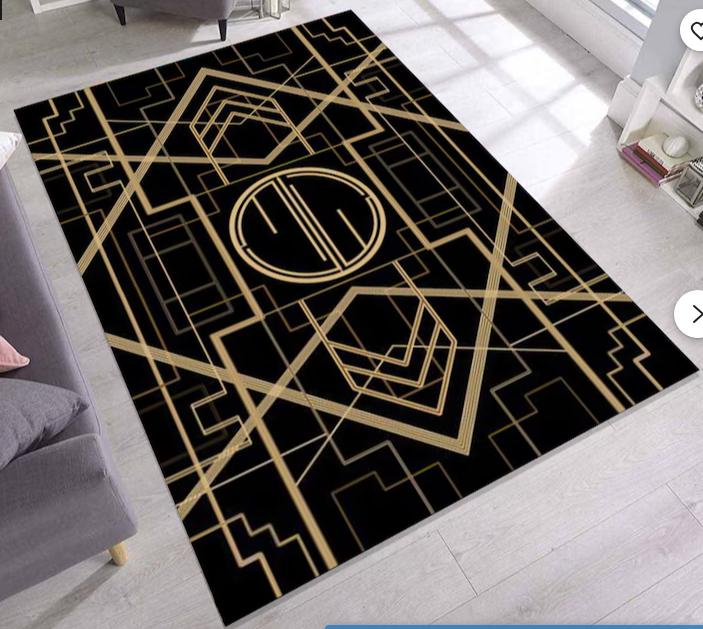 Retro Curve Abstract Area Rug Orange Blue Mid Century Modern Carpet Colorful Geometric Floor Decor Washable Living Room Rugs