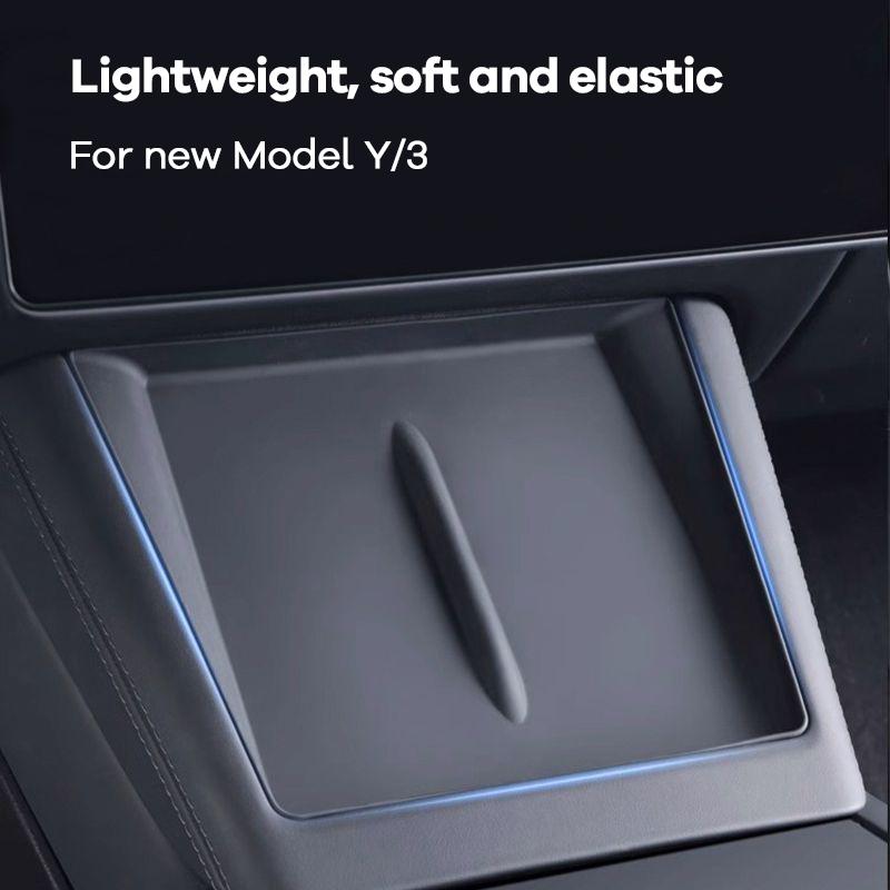 Dustproof Non-Slip Silicone Charger Liner Wireless Charging Protective Pad for Tesla Model 3 Y Car Phone Charging Tray Mat