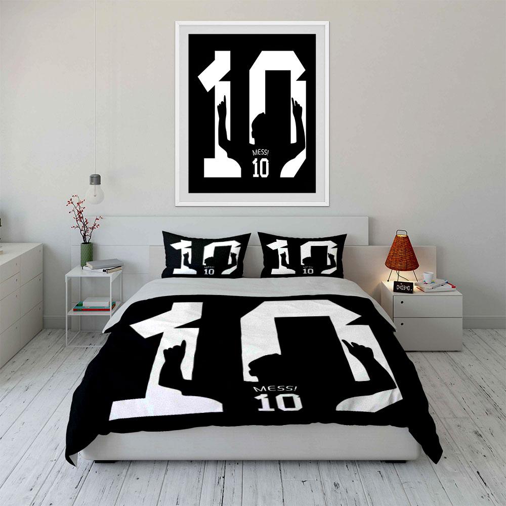 Silhouettes with "Messi 10". Bedding sets Duvet cover sets Duvet covers Pillowcases(1 * Duvet Cover 2 * Pillowcases without duvet insert)
