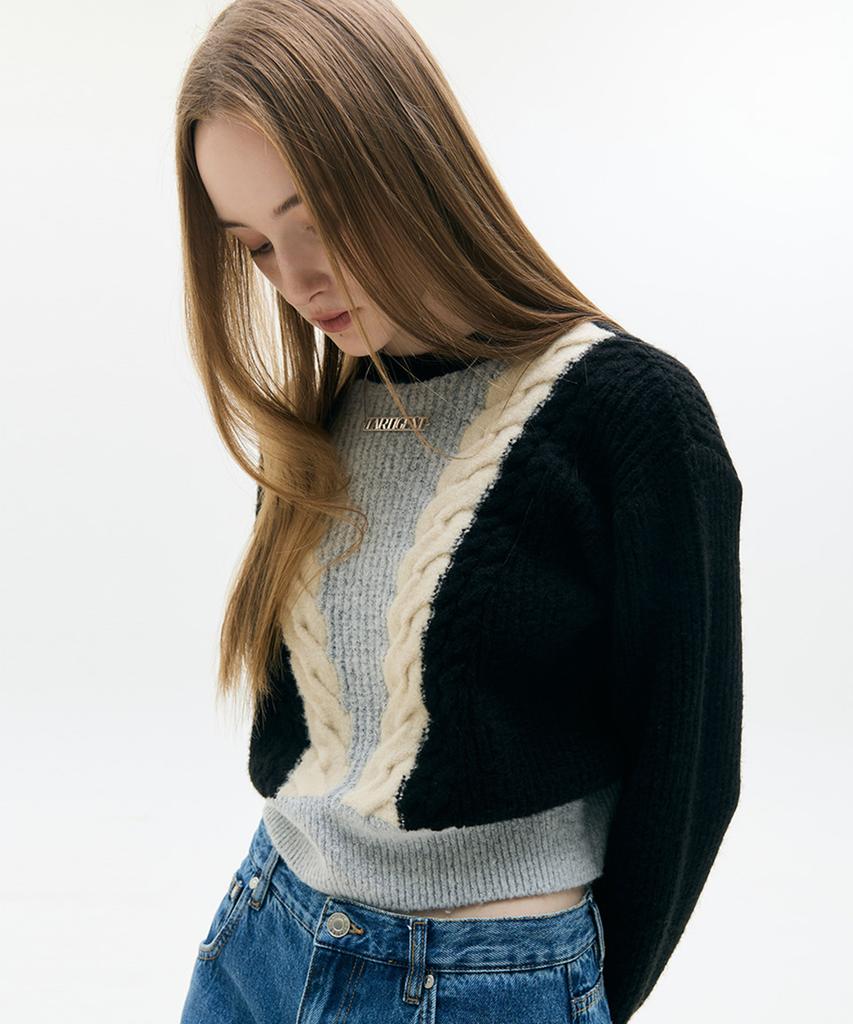 LARTIGENT Lx Cable Color Knit(Black)