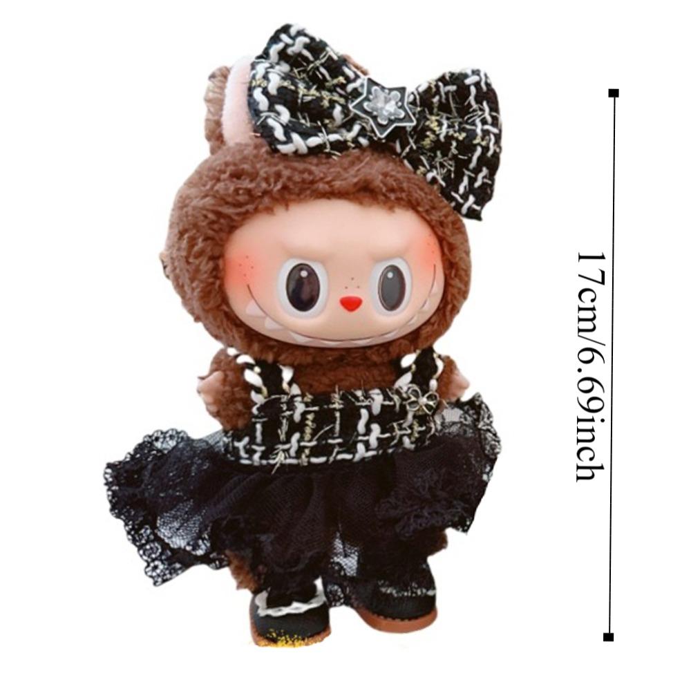 Handmade 17cm Labubu Pendant Clothes Suspender Dress Plush Dolls Clothes 17cm Labubu