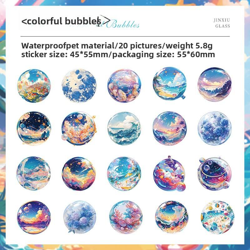 20 Pcs PET Scrapbook Stickers Fruit Heart Decorative Stickers for Scrapbooking Crafts Junk Journal Diary Stickers