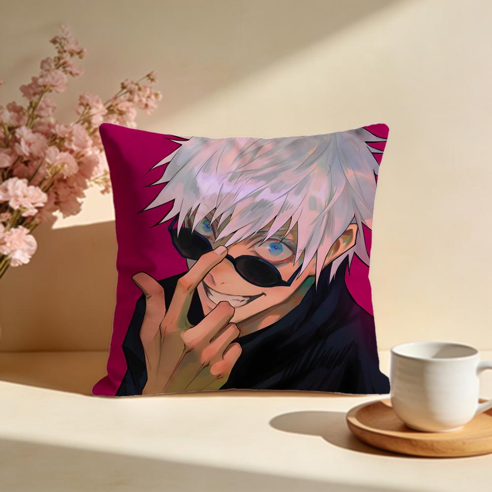 Fashion JJujutsu Kaisenes Cushion Cover Stylish Washable Pillow Cover Ideal for Couch Bedroom Car Decoration
