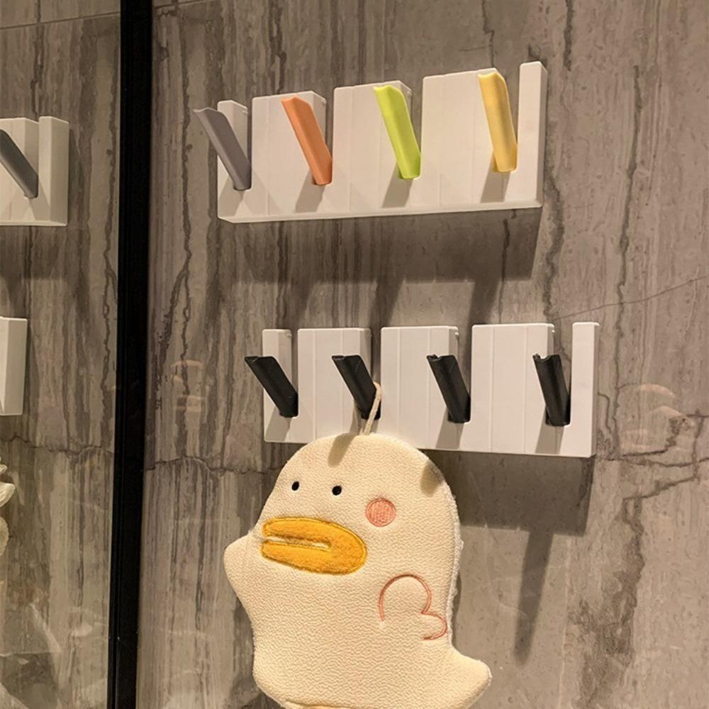 Four-grid Wall Mounted Hanger Punch Free Sundries Storage Hooks  for Hair Accessories