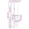Highboard Reclaimed Wood 34.5 x 34 x 90 cm Particle Board