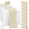 Bali Bohemian Crinkled Gauze Table Runner – Semi-transparent Twist, Festival Wedding Style.