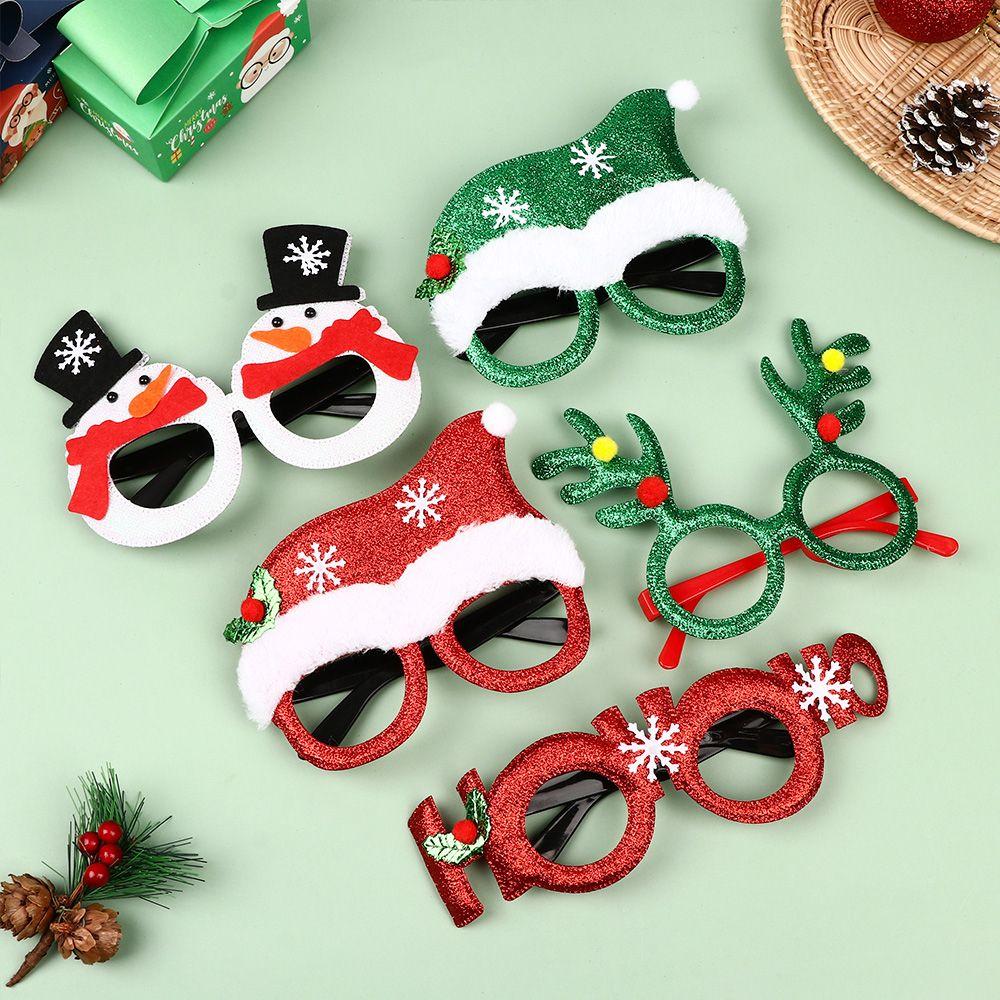 Christmas Decorations New Year Photo Prop Santa Claus Glasses Elk Christmas Glasses Frame Xmas Tree