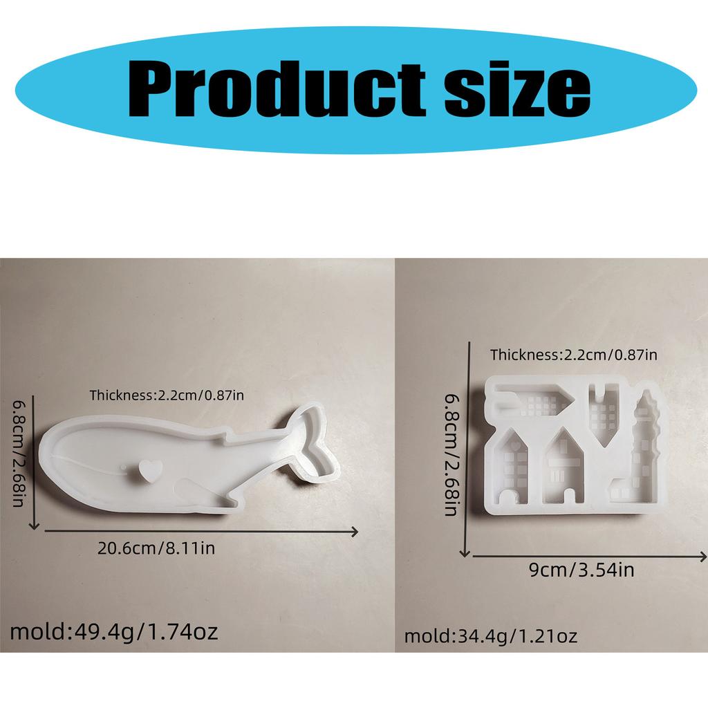 Silikonová forma na ozdobu ve tvaru velrybího domku Kreativní forma na velrybí domek pro DIY tvoření a projekty domácí dekorace